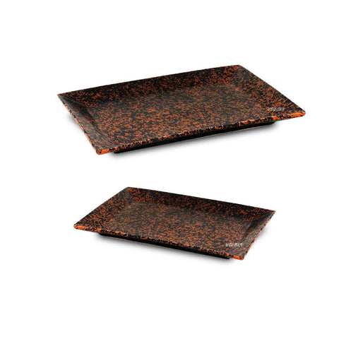 Ceramic Platter Rectangle Copper Antique